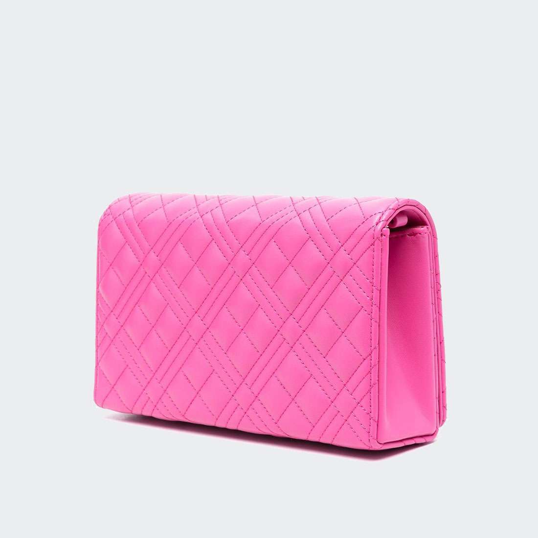 MALA LOVEMOSCHINO QUILTED CROSSBODY FUXIA