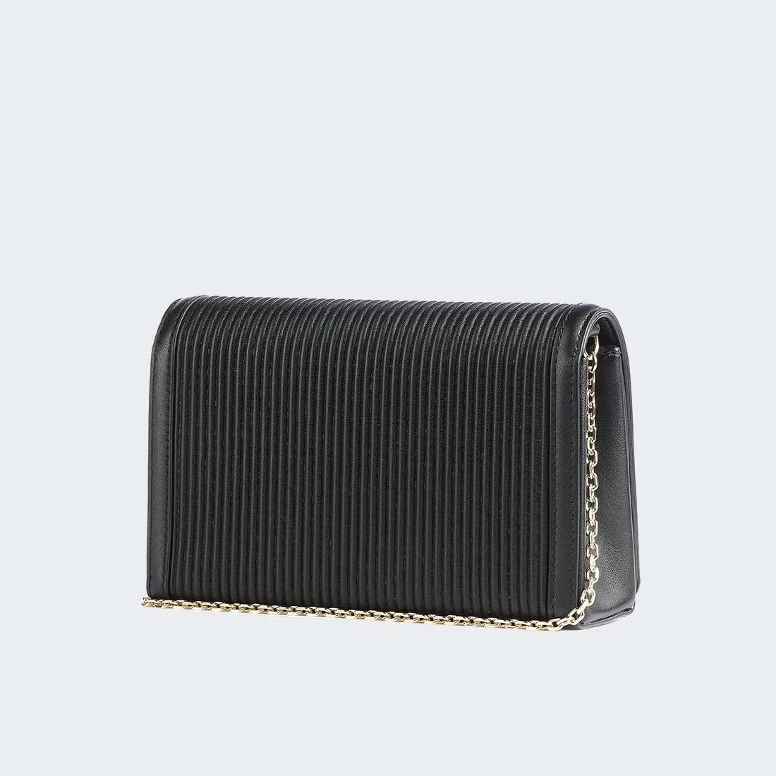 MALA LOVEMOSCHINO PLEATED CROSSBODY NERO