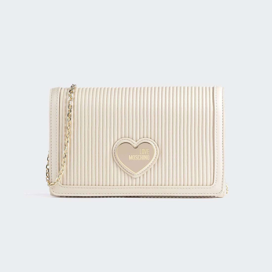 MALA LOVEMOSCHINO PLEATED CROSSBODY AVORIO