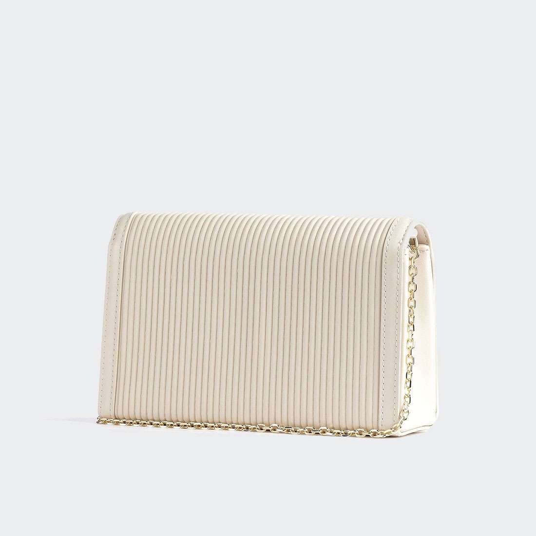 MALA LOVEMOSCHINO PLEATED CROSSBODY AVORIO