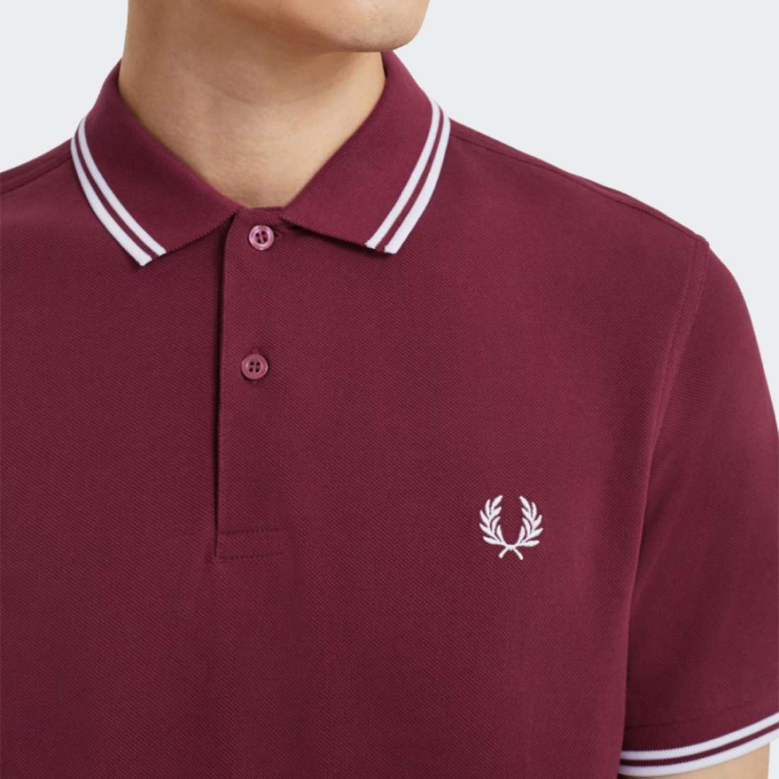 POLO FRED PERRY M3600 PORT/WHITE/WHITE