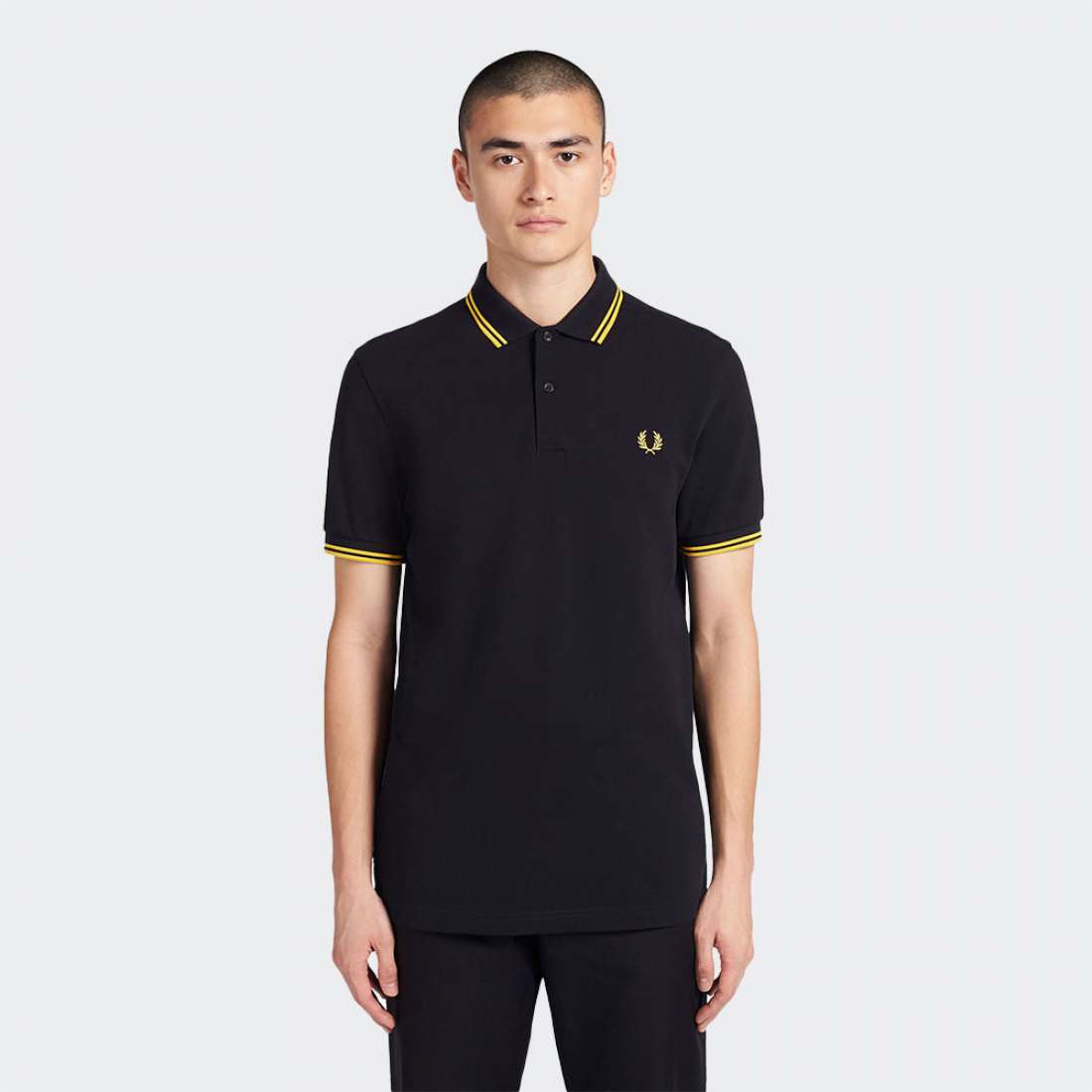 POLO FRED PERRY BLACK/YELLOW/YELLOW