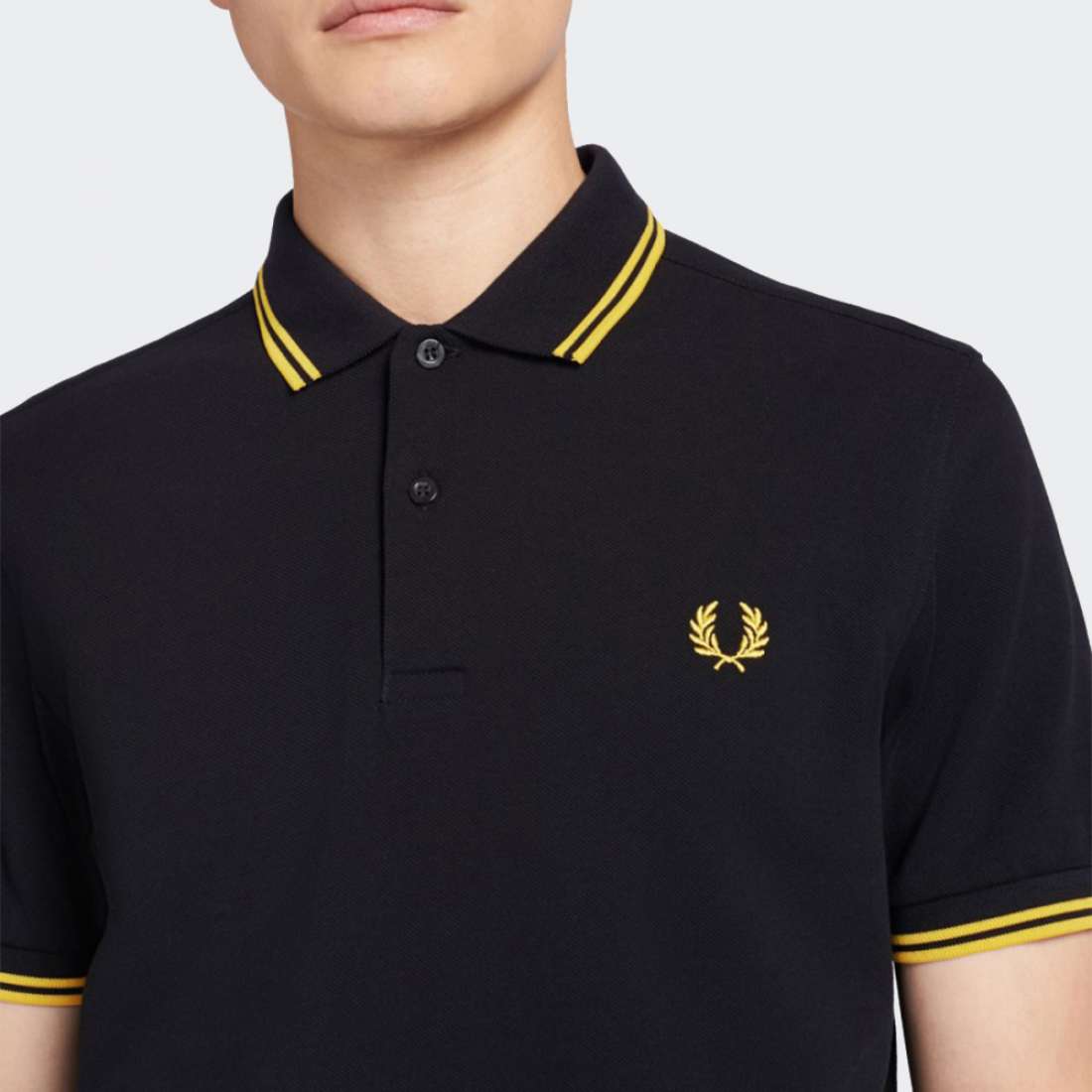 POLO FRED PERRY BLACK/YELLOW/YELLOW