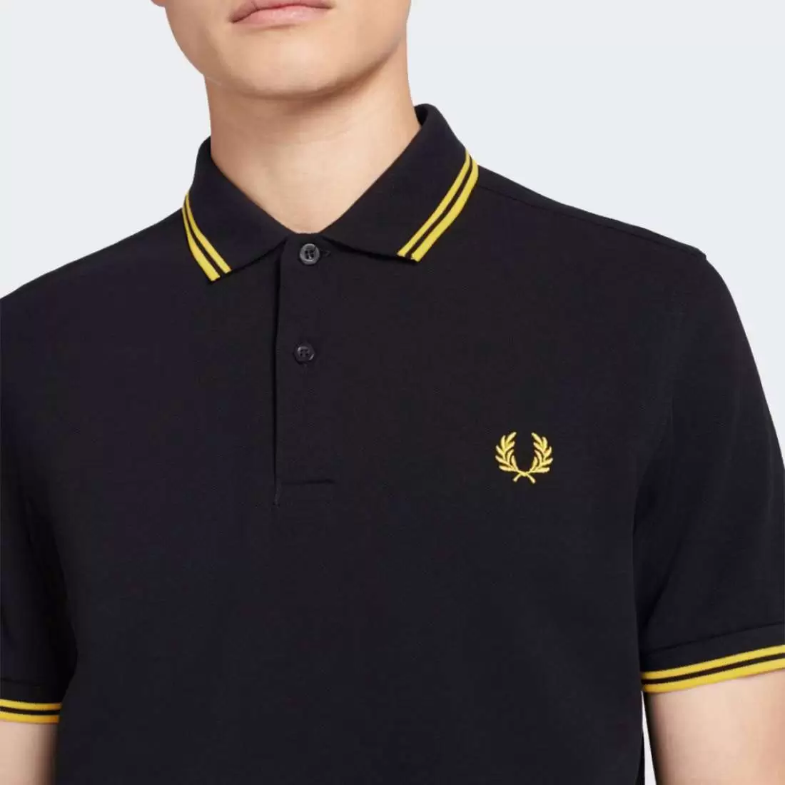 POLO FRED PERRY BLACK/YELLOW/YELLOW