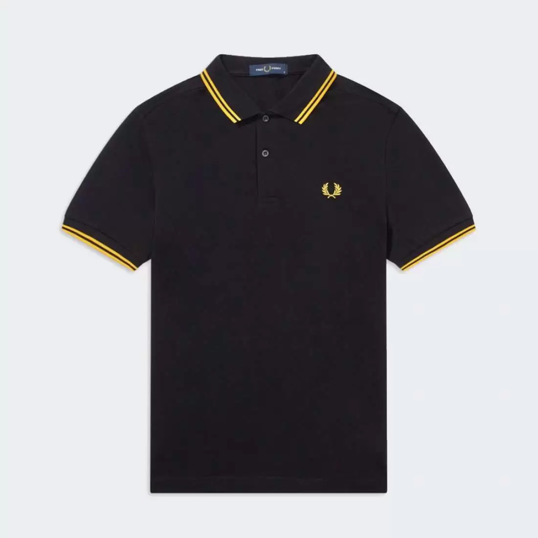 POLO FRED PERRY BLACK/YELLOW/YELLOW
