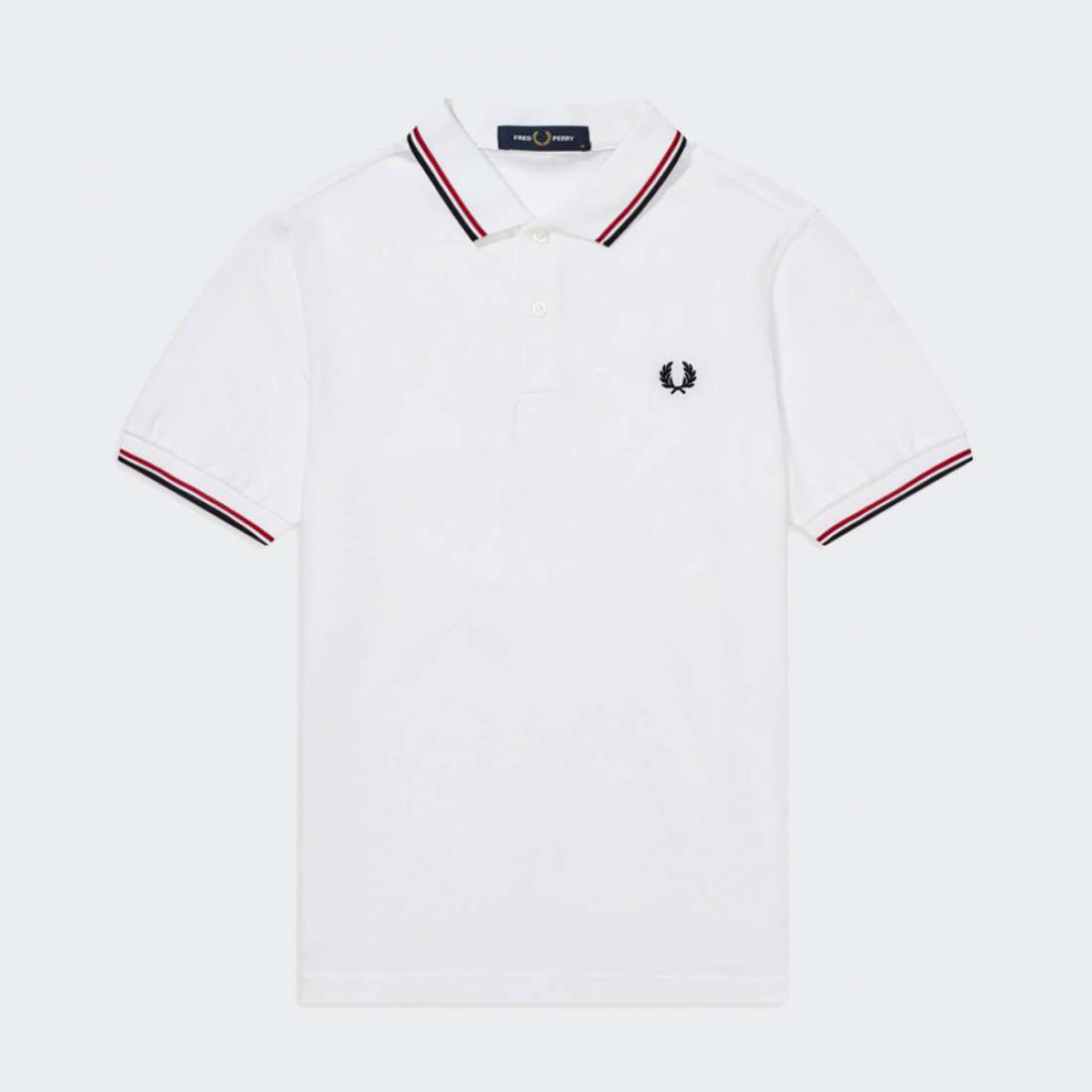 POLO FRED PERRY M3600 WHITE/RED/NAVY