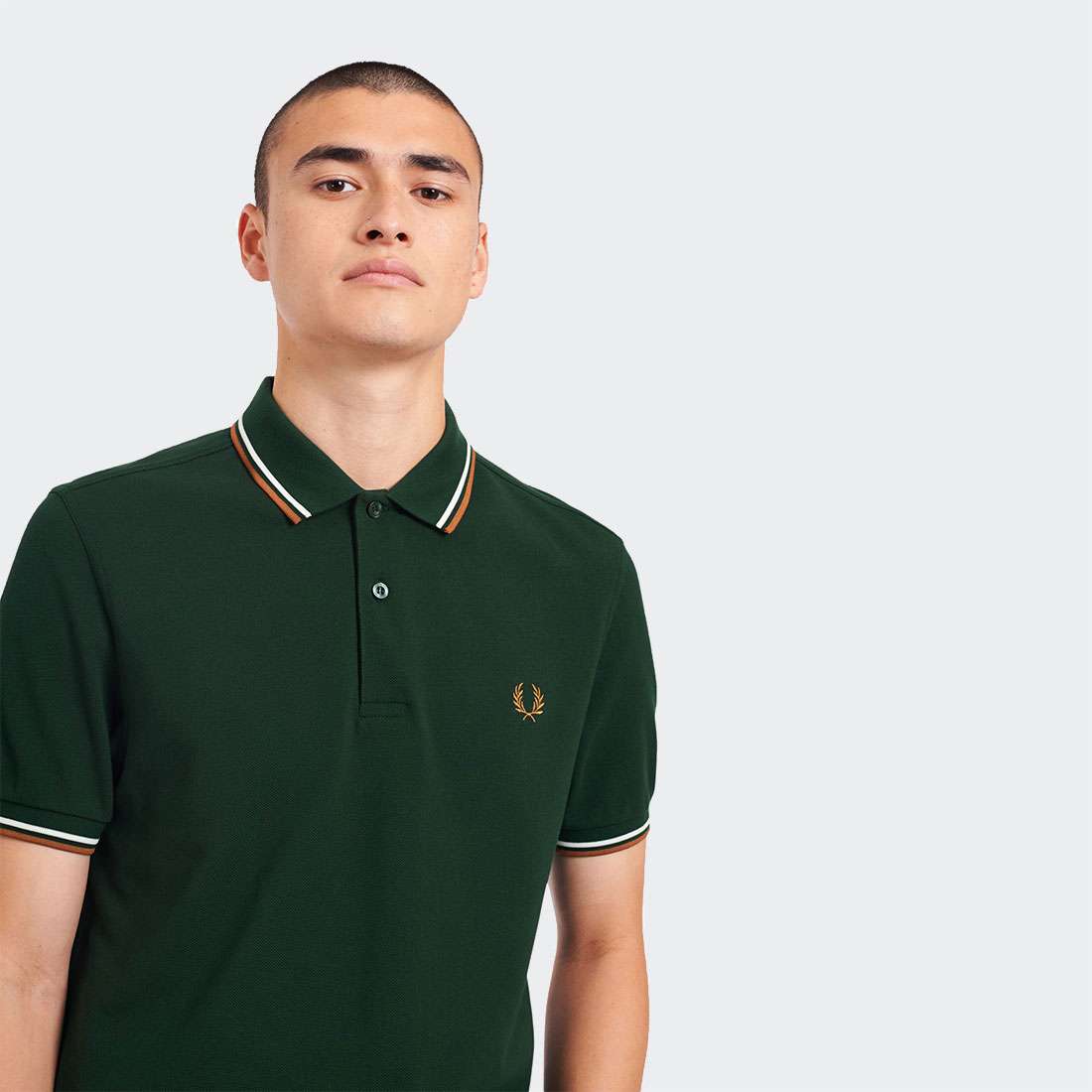 POLO FRED PERRY M3600-M61 EVERGREEN/SNOW WHITE