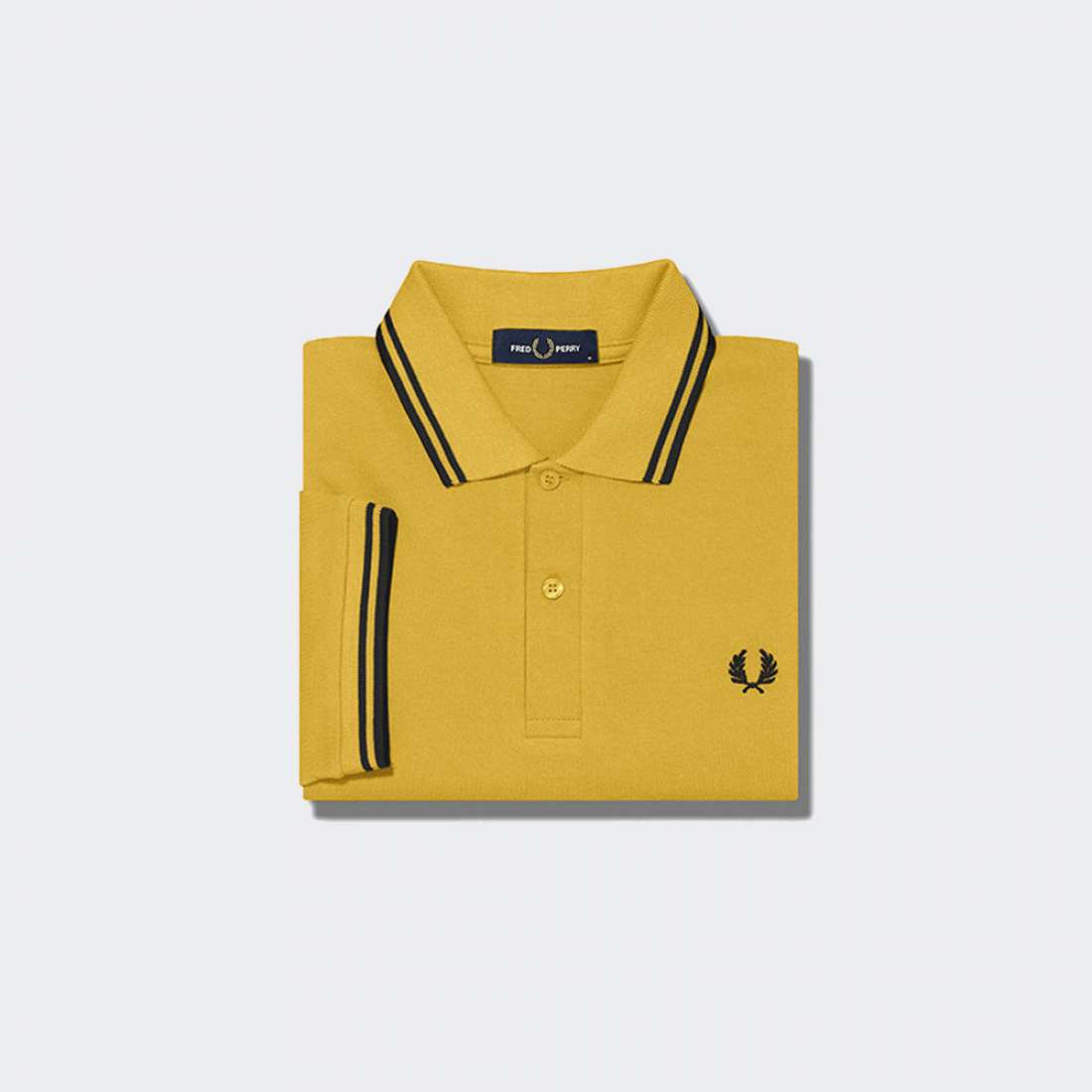 POLO FRED PERRY M3600 GOLD/BLK/BLK