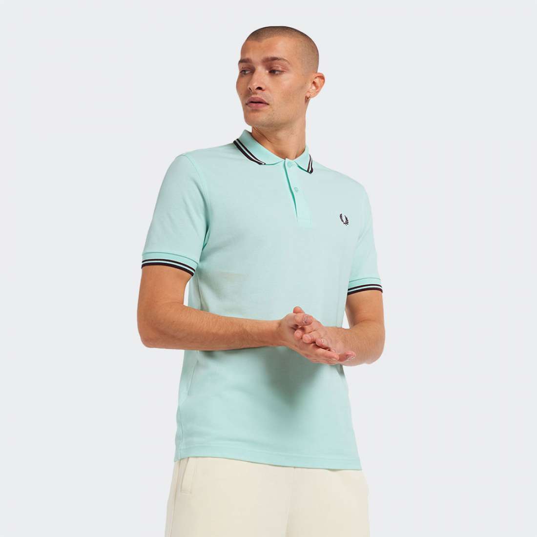 POLO FRED PERRY M3600 BRIGHTON BLUE/AUBORNE MOG