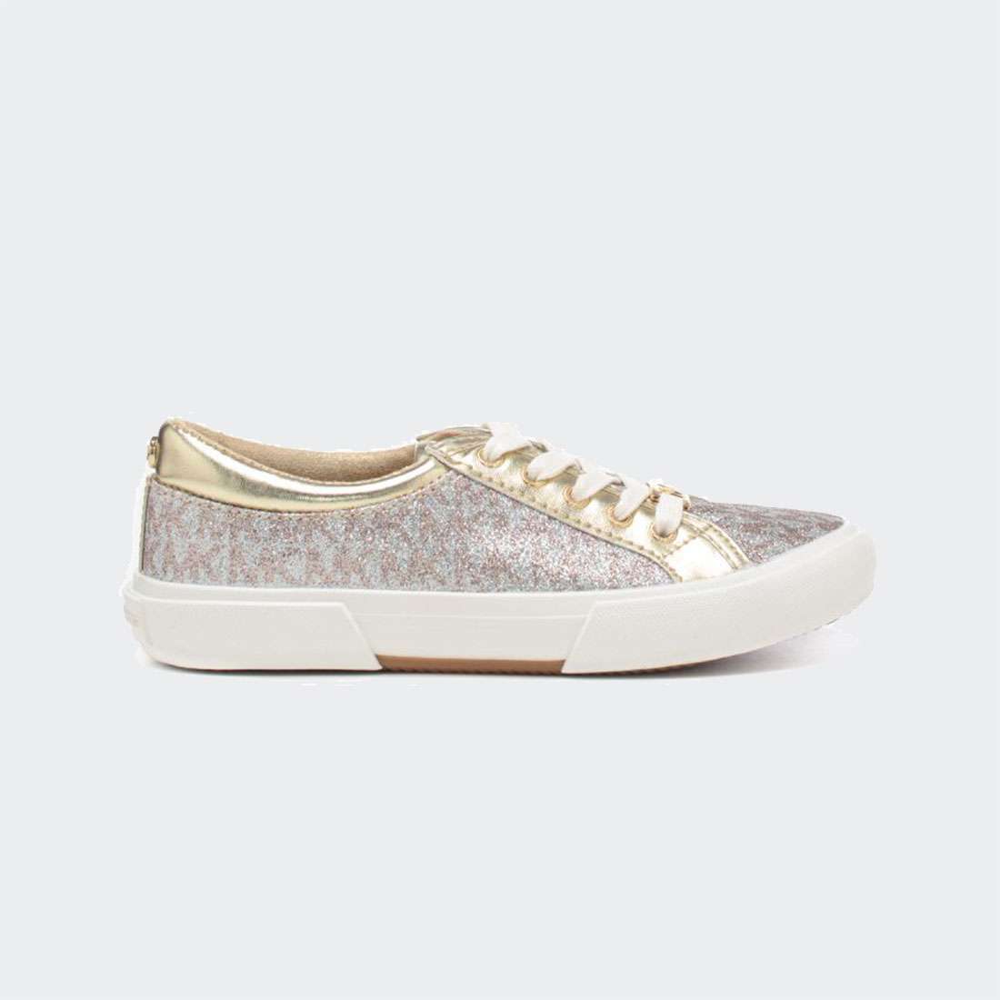 TÉNIS MICHAEL KORS IMA TINSEL KIDS GOLD MONOGRAM GLITTER