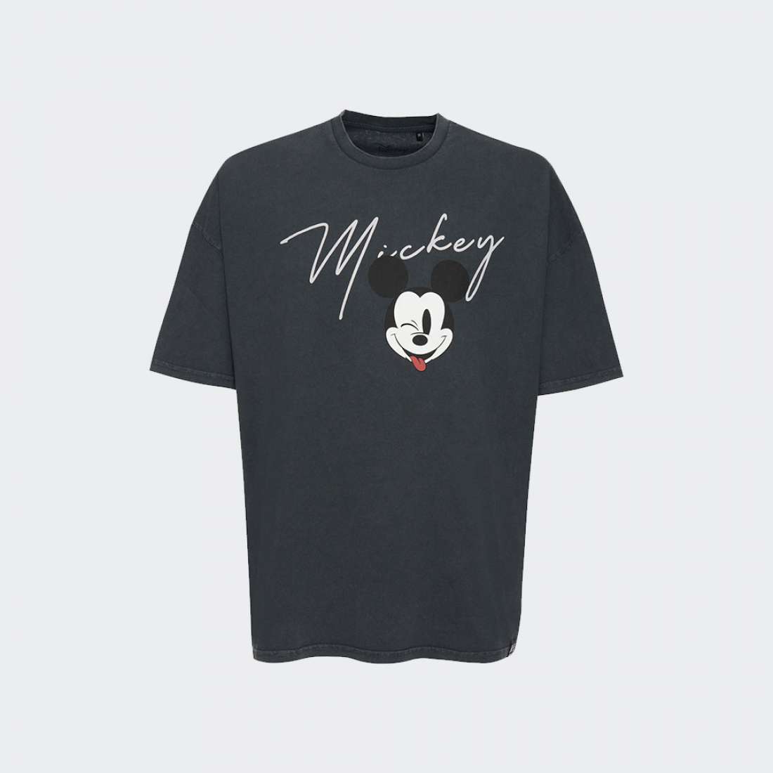 TSHIRT RECOVERED DISNEY MICKEY SIGNATURE HOMEM WASHED BLACK