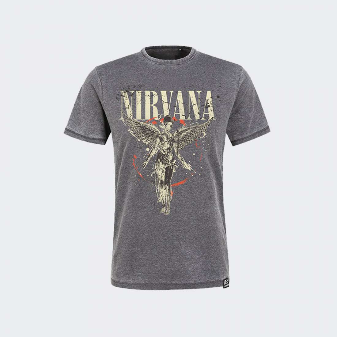 TSHIRT RECOVERED NIRVANA ANGEL VINTAGE HOMEM CHARCOAL