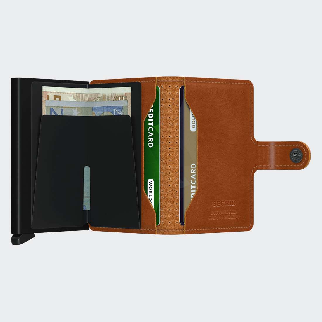 CARTEIRA SECRID MINIWALLET PERFORATED COGNAC