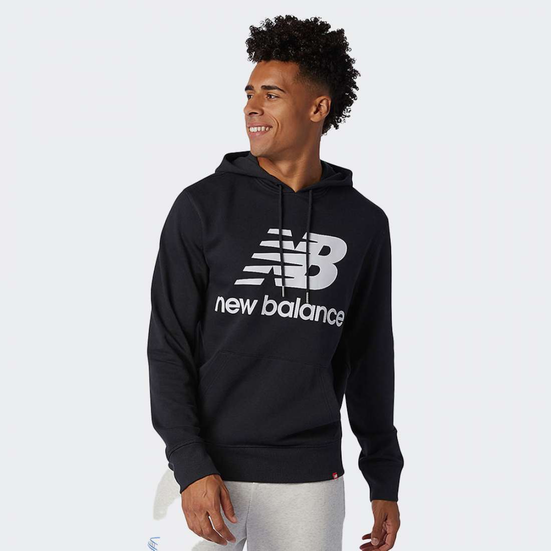 HOODIE NEW BALANCE ESSENTIALS STACKED LOGO BLACK