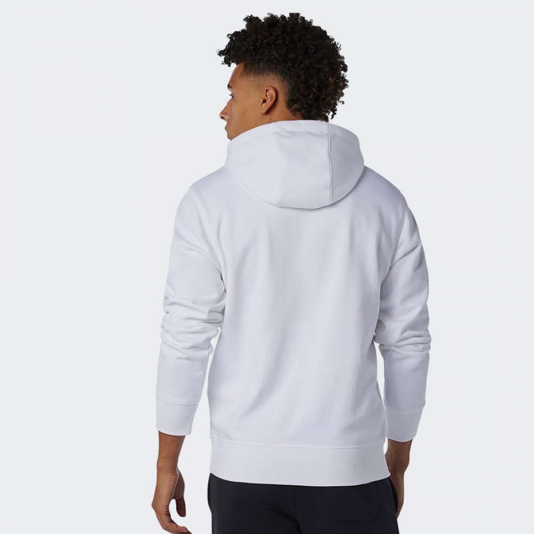 HOODIE NEW BALANCE ESSENTIALS STACKED LOGO WHITE