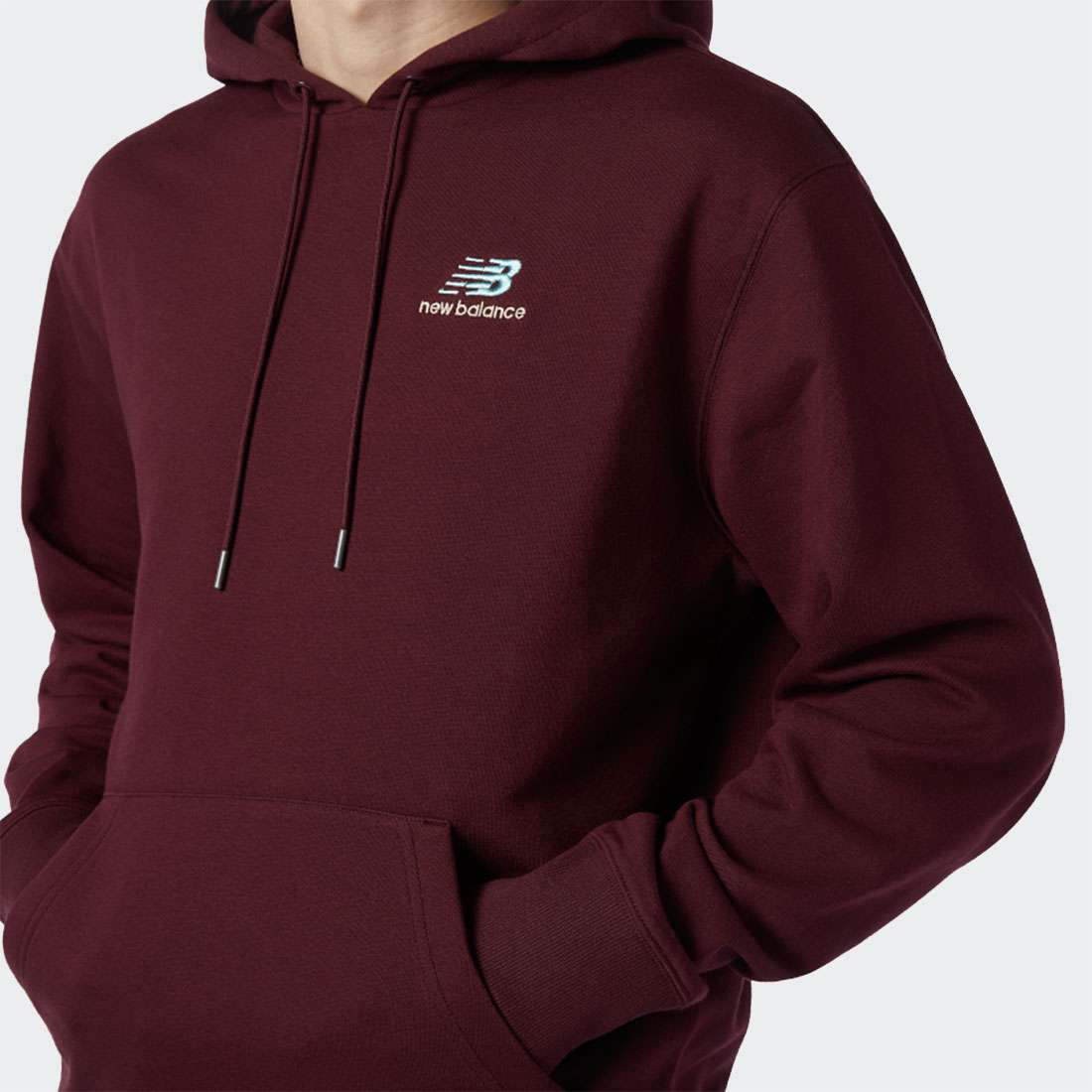 HOODIE NEW BALANCE ESSENTIALS EMBROIDERED BORDEAUX