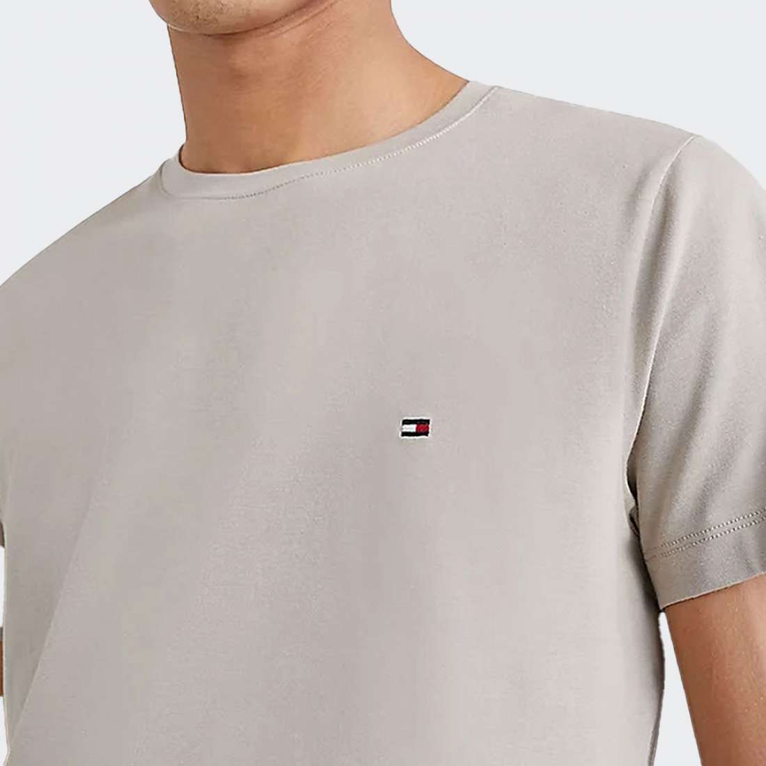 TSHIRT TOMMY HILFIGER FLAG EMBROIDERY CASHMERE CREME
