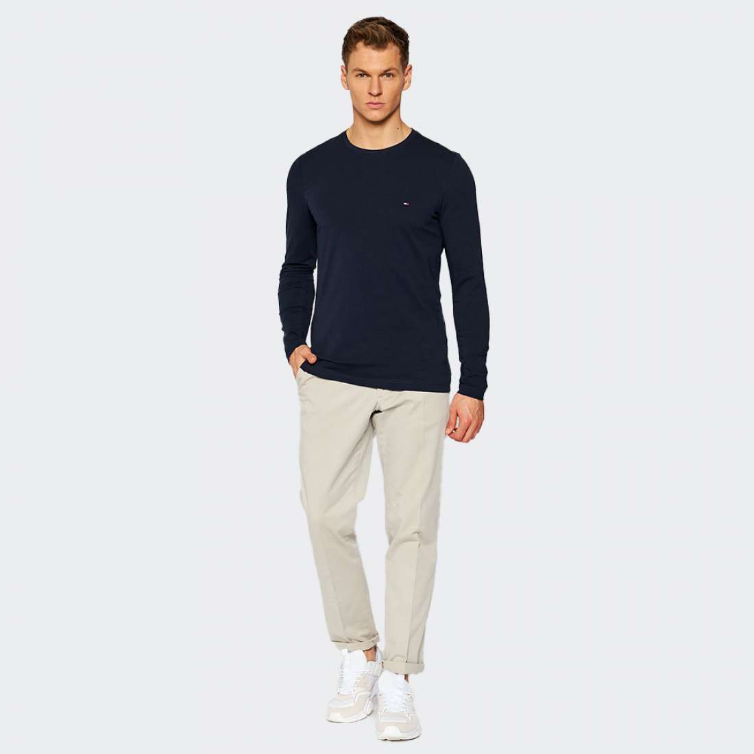 LONGSLEEVE TOMMY HILFIGER STRETCH SLIM FIT DESERT SKY