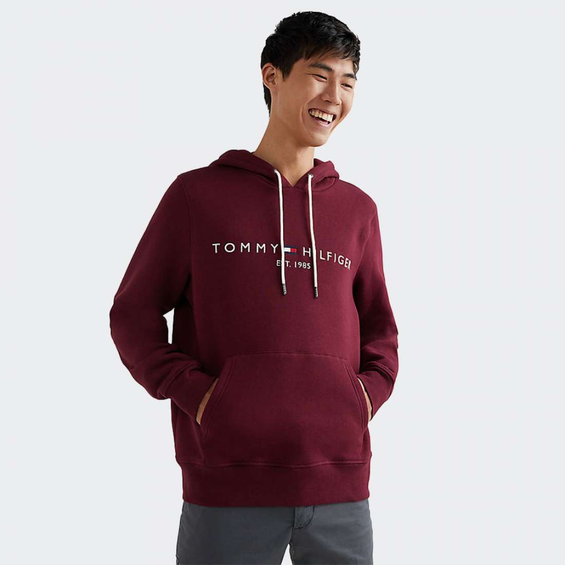 HOODIE TOMMY HILFIGER LOGO FLEX DEEP ROUGE