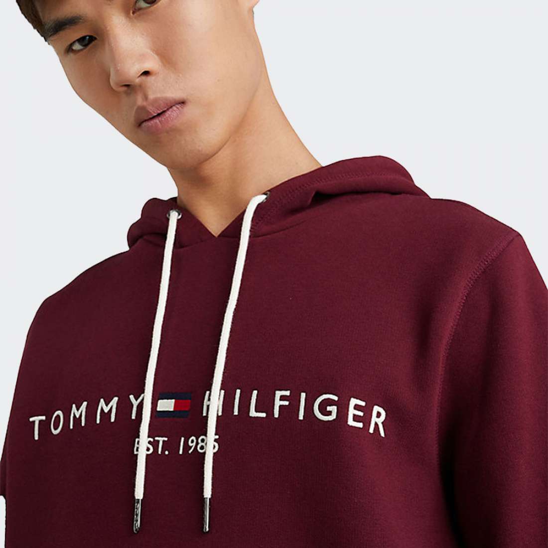 HOODIE TOMMY HILFIGER LOGO FLEX DEEP ROUGE