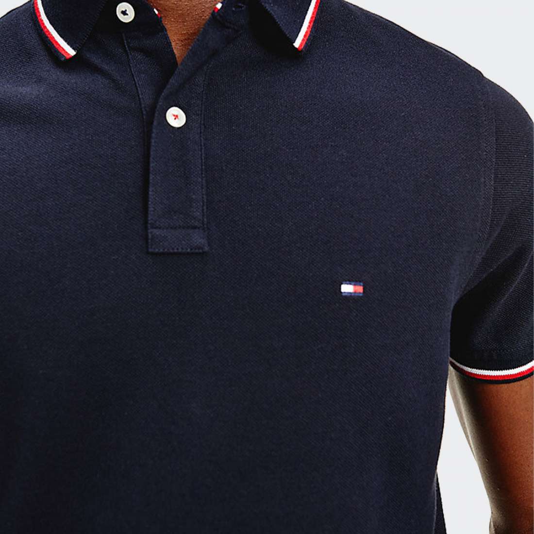 POLO TOMMY HILFIGER TIPPED SLIM DESERT SKY