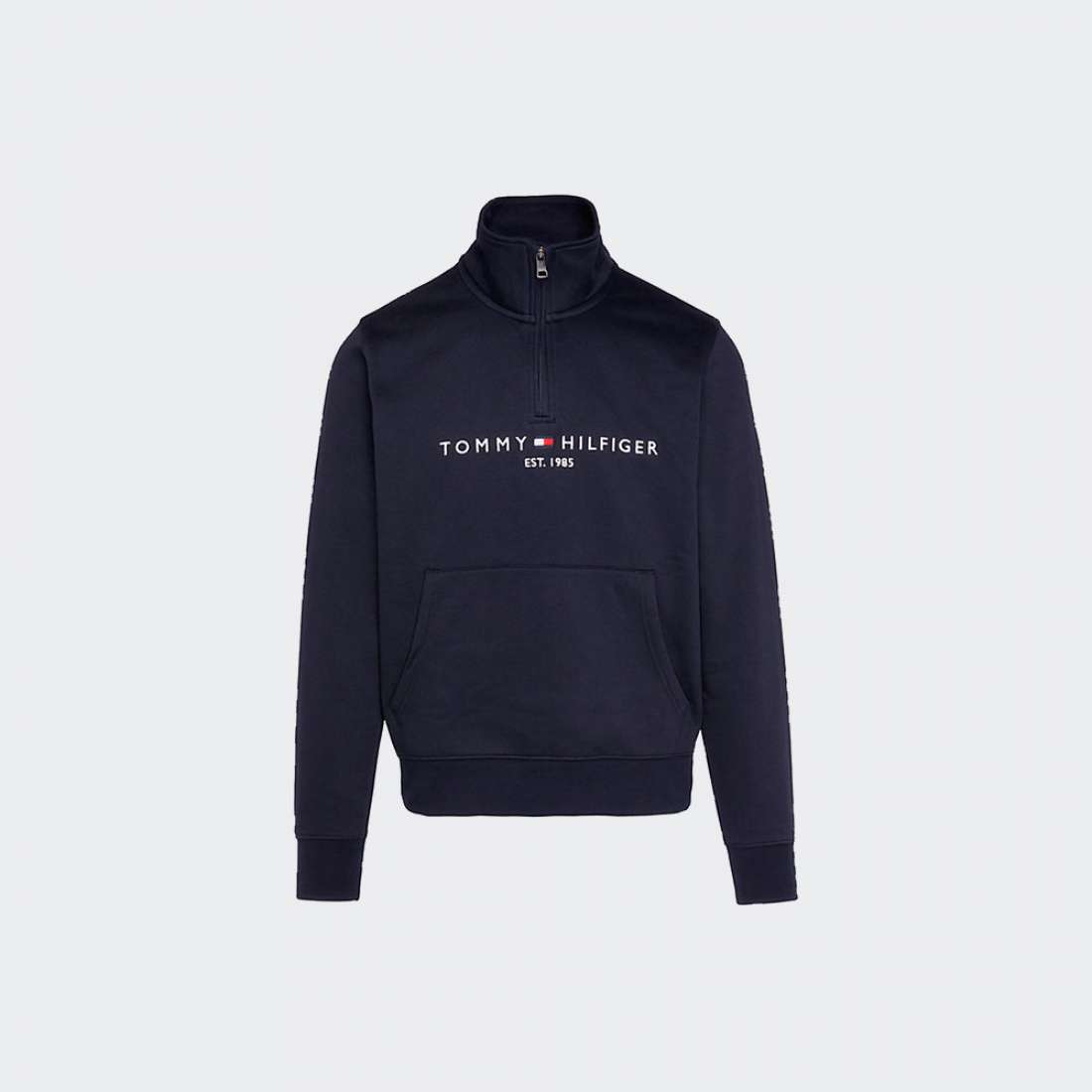 SWEATSHIRT TOMMY HILFIGER LOGO HALF ZIP DESERT SKY