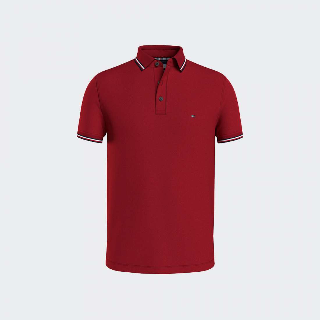 POLO TOMMY HILFIGER TIPPED SLIM ARIZONA RED
