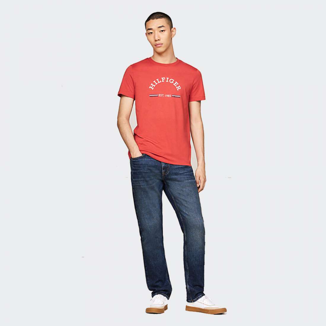 TSHIRT TOMMY HILFIGER LOGO TIPPED TERRA RED