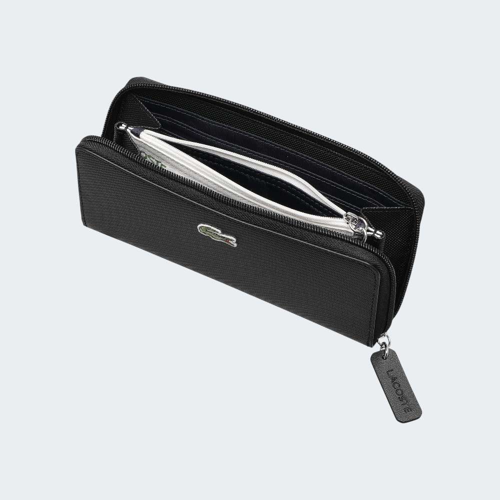 CARTEIRA LACOSTE ZIP NOIR