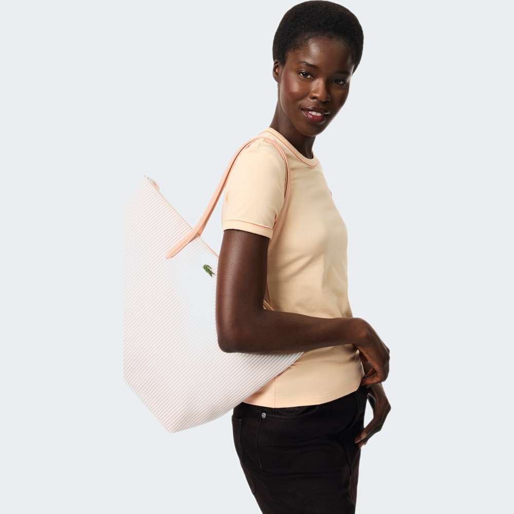 MALA LACOSTE L.12.12 CONCEPT SHOPPING STRIPE PRINT