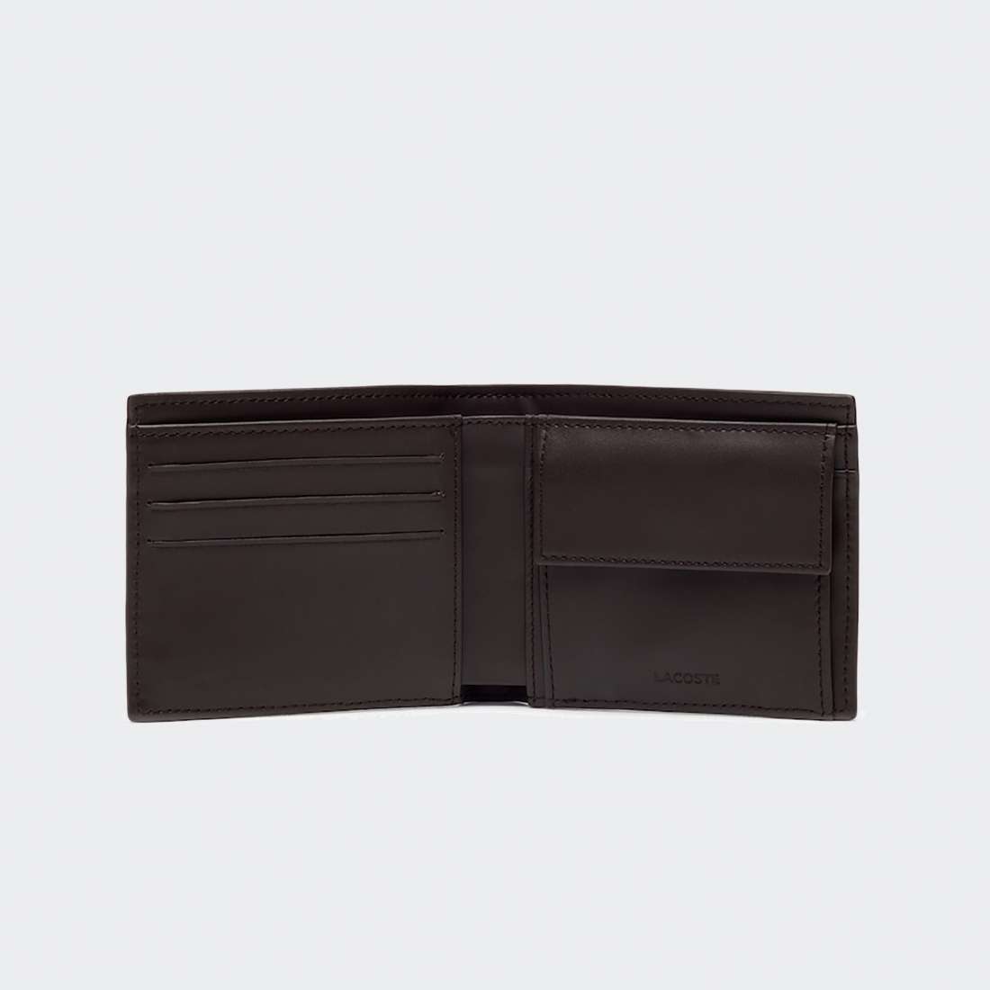 CARTEIRA LACOSTE FITZGERALD DARK BROWN