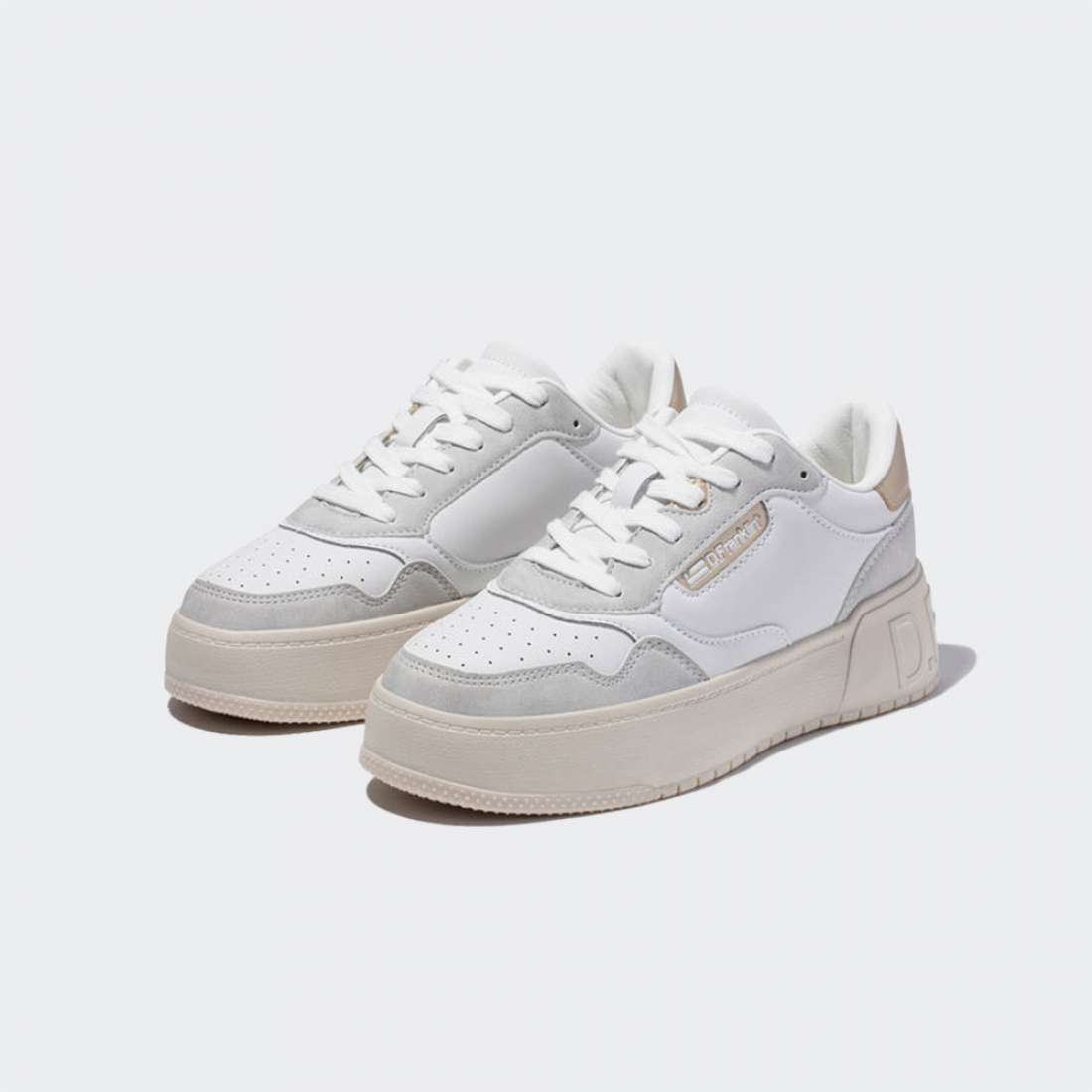 D FRANKLIN LOW COURT BASIC WHITE/ROSE GOLD