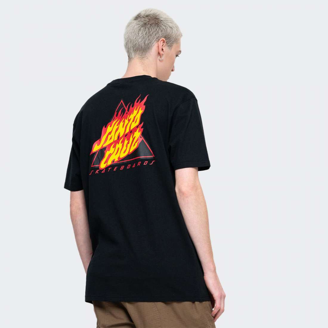 TSHIRT SANTA CRUZ FLAME NOT A DOT BLACK