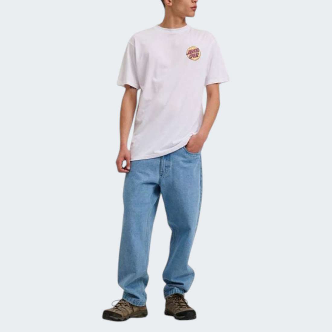 TSHIRT SANTA CRUZ WAGON DOT CHEST WHITE