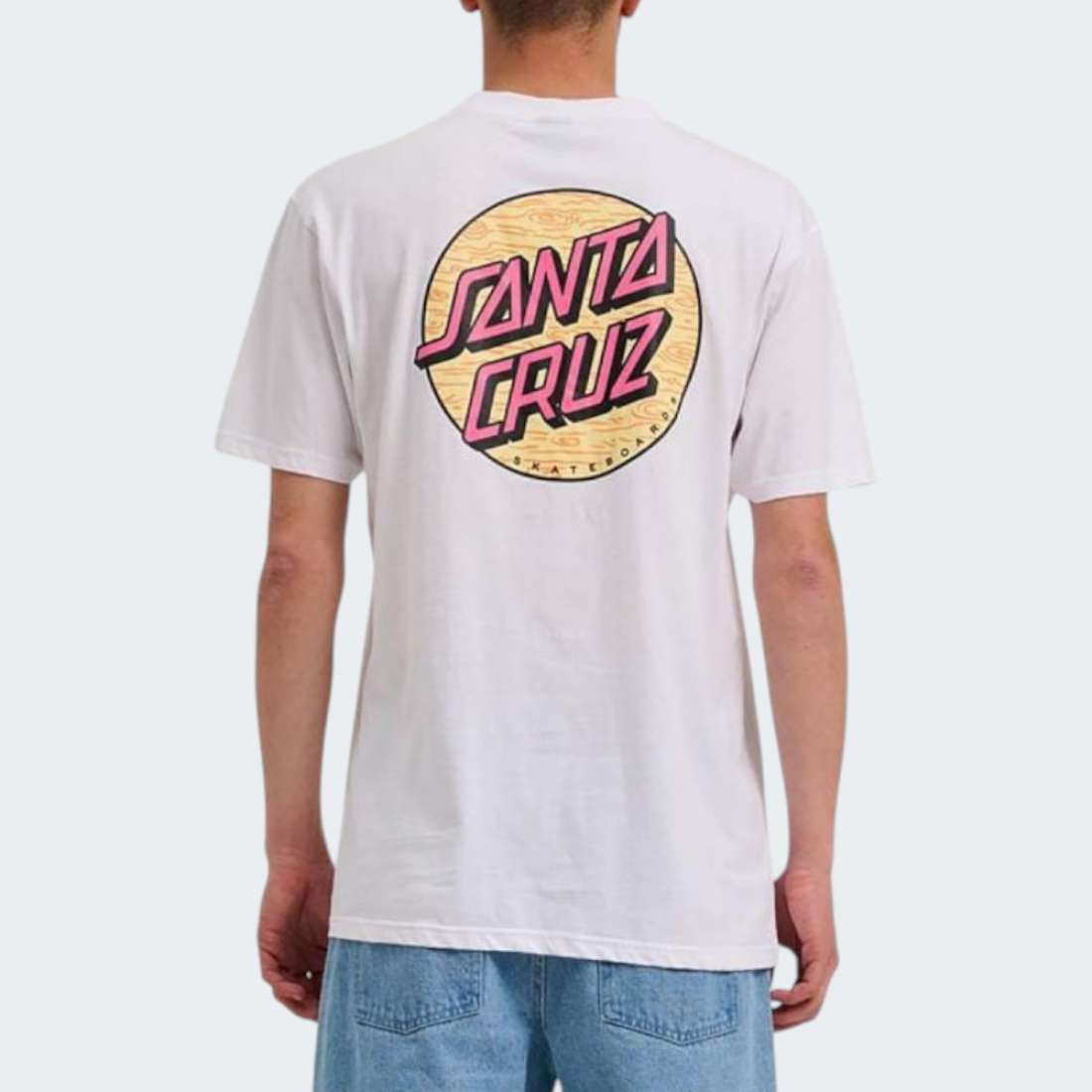 TSHIRT SANTA CRUZ WAGON DOT CHEST WHITE