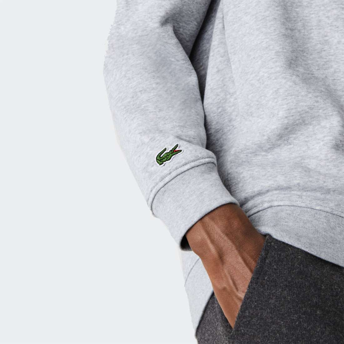 SWEATSHIRT LACOSTE PRINTED LOGO ARGENT CHINE