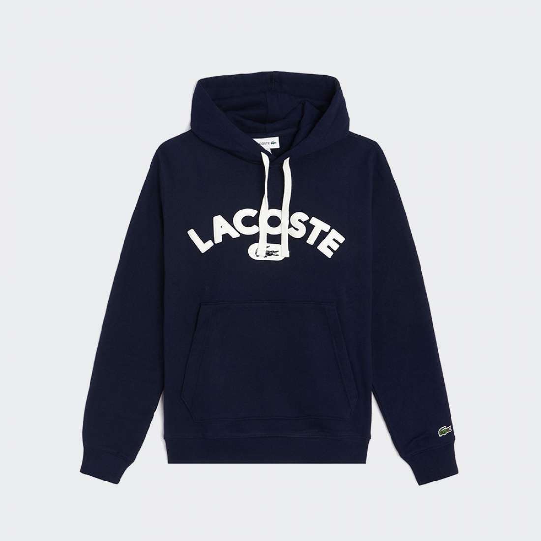 HOODIE LACOSTE LOGO FLEECE MARINE