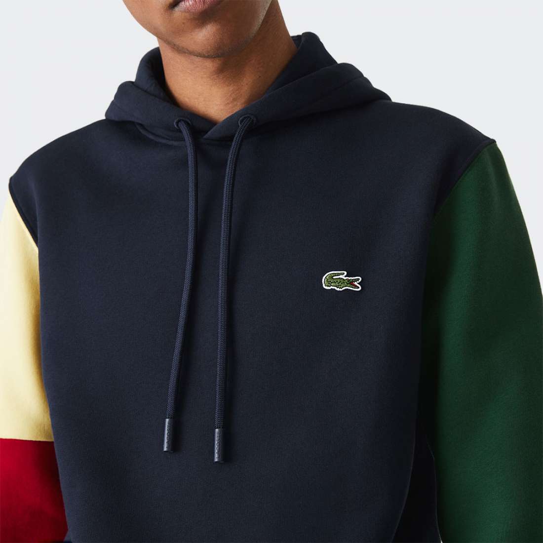 HOODIE LACOSTE SH9620-00 MARINE/VERT ROUGE JAUNE