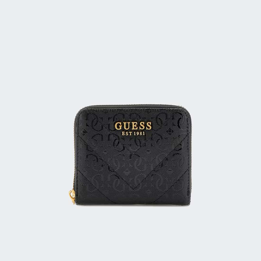 CARTEIRA GUESS JANIA SLG SMALL ZIP AROUND BLACK