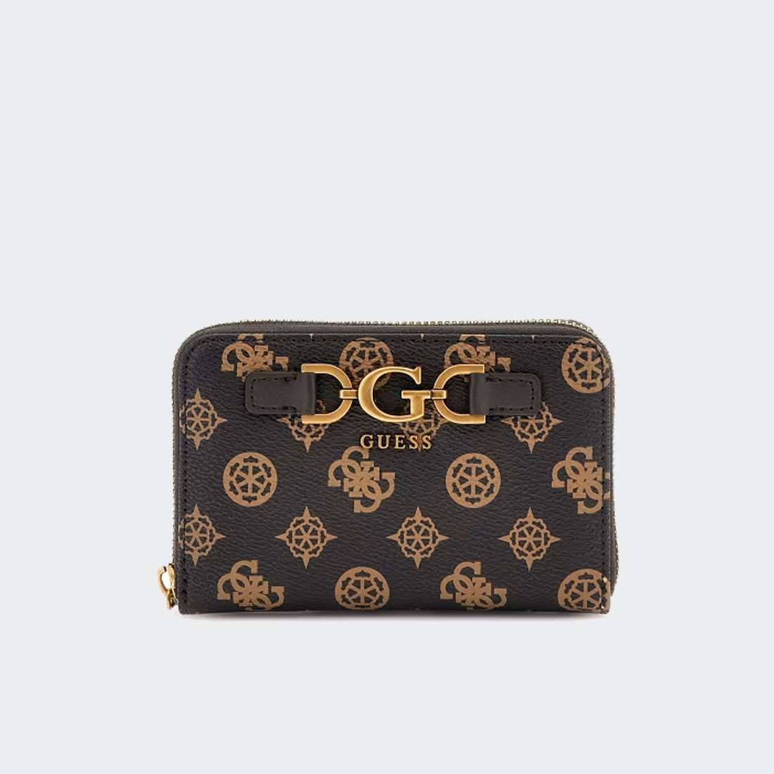 CARTEIRA GUESS DAGAN MEDIUM ZIP AROUND MOCHA LOGO