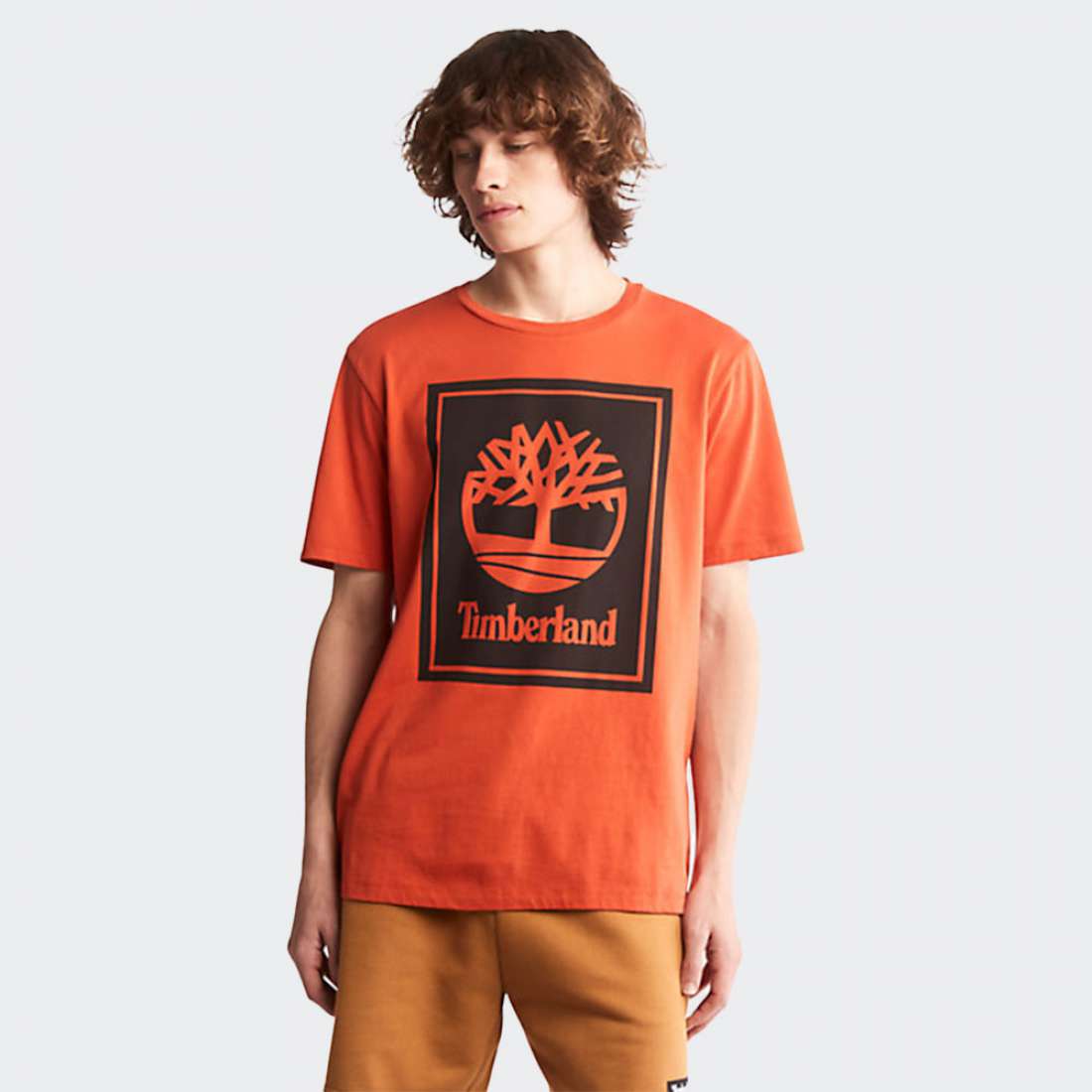 T-SHIRT TIMBERLAND STACK LOGO OCHRE/BLACK