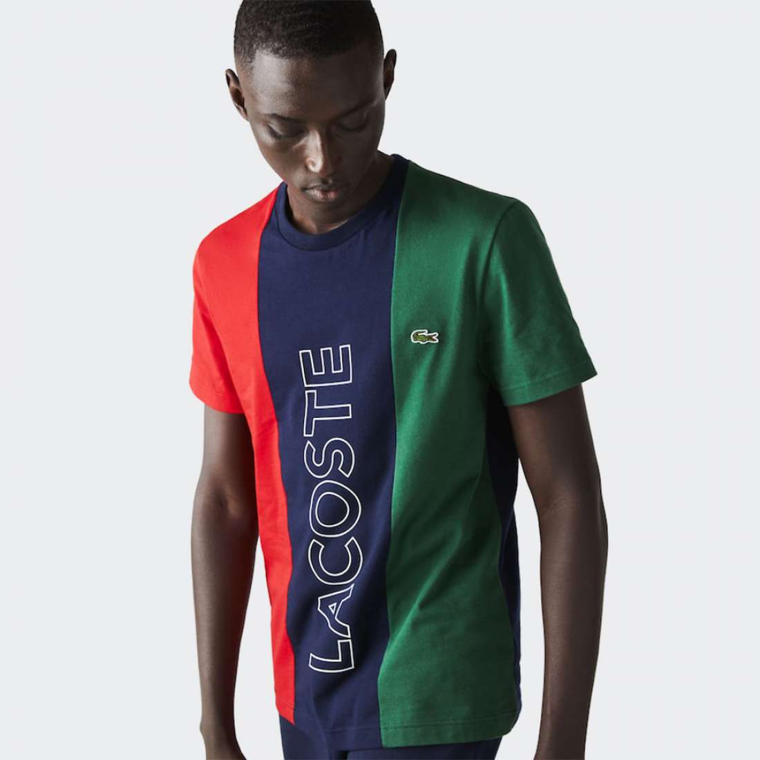 T-SHIRT LACOSTE TH120300 MARINE/ROUGE VERT