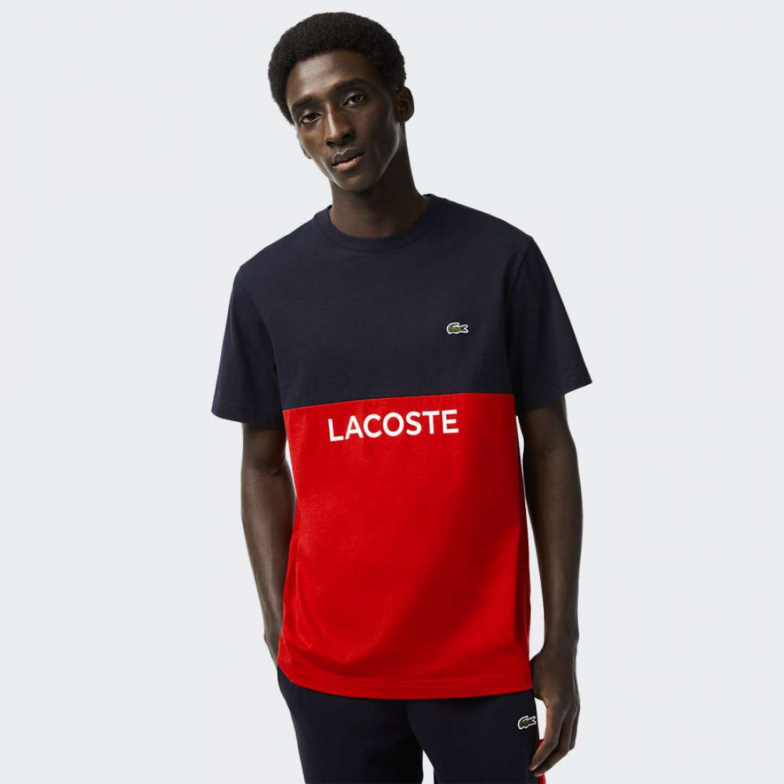 TSHIRT LACOSTE TH8372 ABYSM/RED