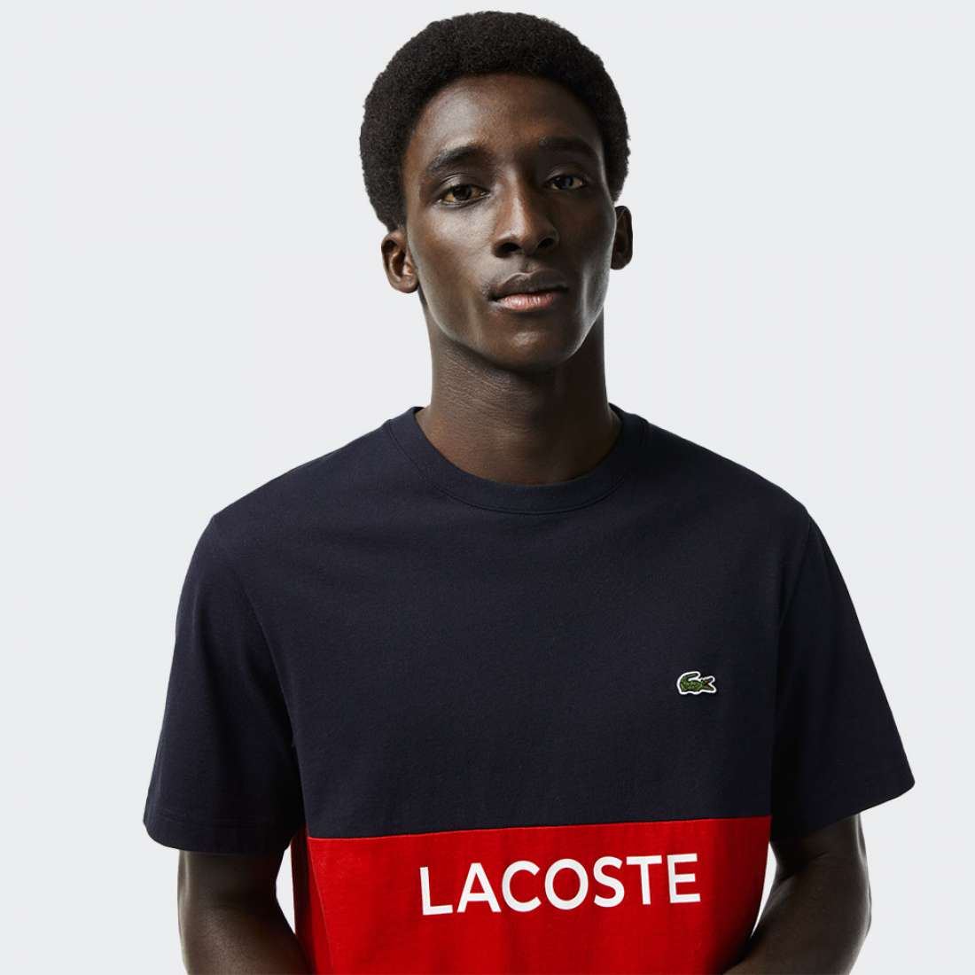 TSHIRT LACOSTE TH8372 ABYSM/RED