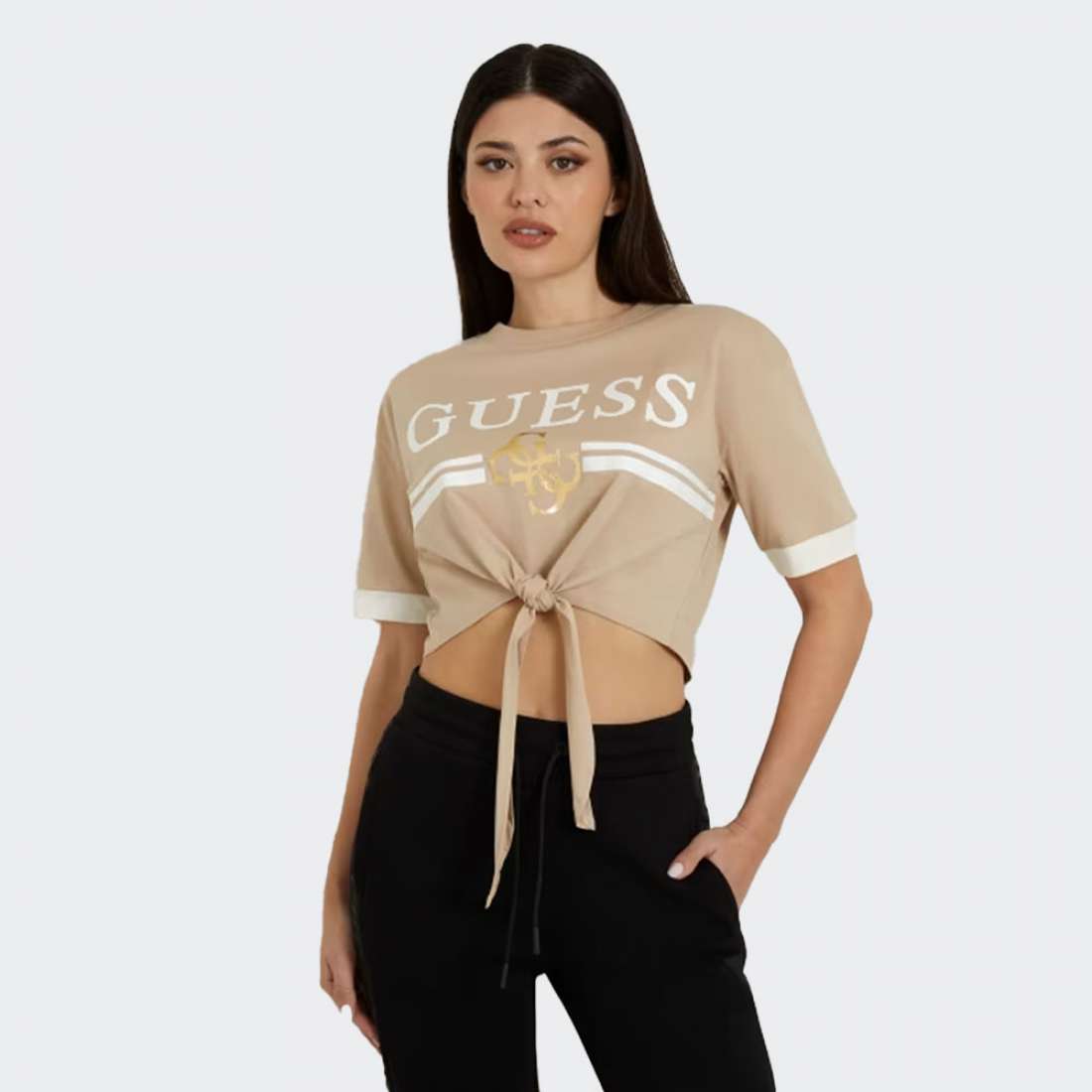 TSHIRT GUESS MYLAH KNOT CROP G1L9