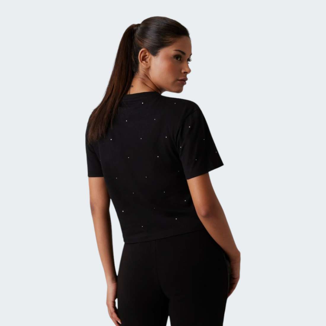 T-SHIRT GUESS PRIMULA RHINESTONES BOXY JBLK