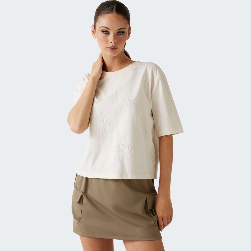 TSHIRT GUESS PEONY AOP EMBROIDERY BOXY