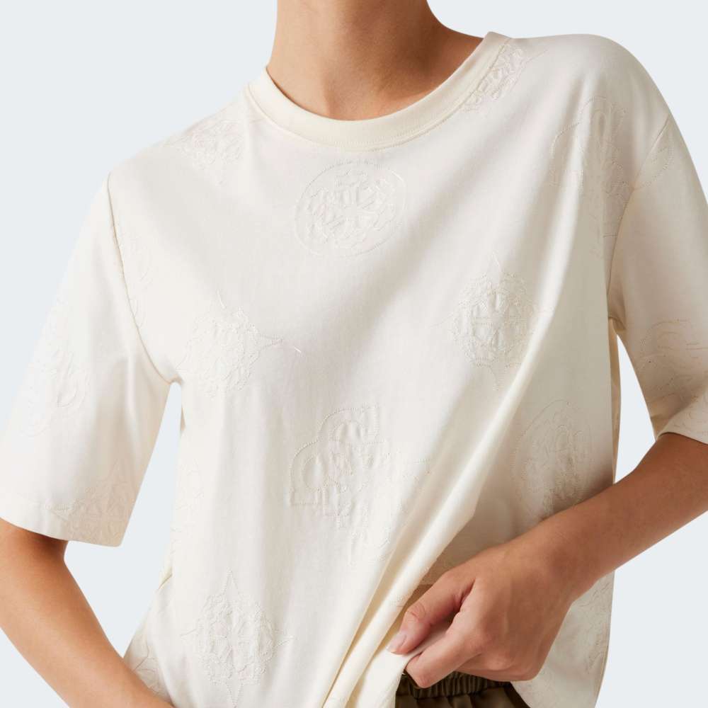 TSHIRT GUESS PEONY AOP EMBROIDERY BOXY