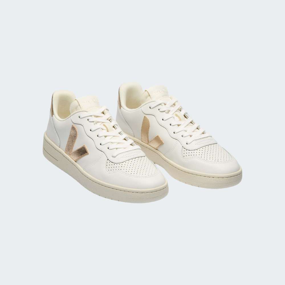 VEJA V-10 LEATHER WHITE/PATINE