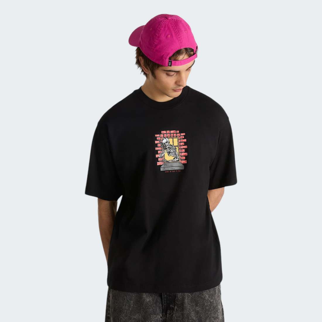 TSHIRT VANS SKULL WINDOW BLACK